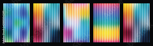 Foto Abstract glass fractal background with flowing lines and vibrant gradient waves,