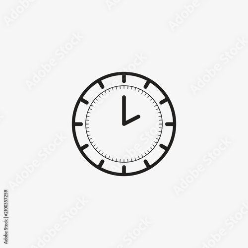  time and clock icon. Vector illustration template