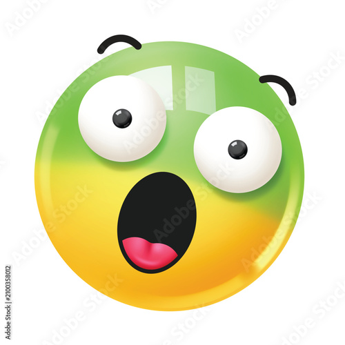 Konstfotografi Surprised emoji face clipart character