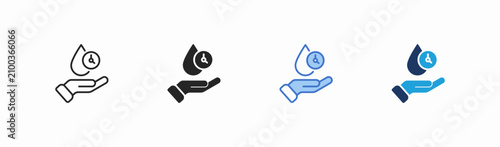 Photos Set of resource scarcity icon collection in multiple style