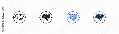 Quadro su tela Set of circular thinking icon collection in multiple style