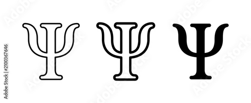 Psi Symbol Variations, Psychology Iconography, Mental Health Concepts