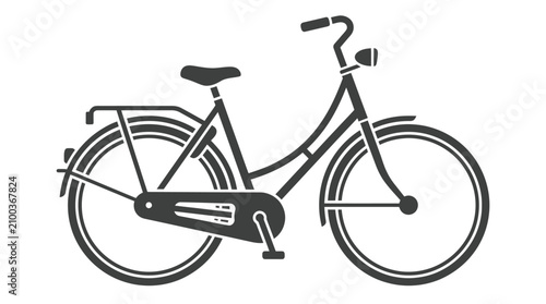 Bild auf Leinwand Black bicycle with curved frame design.
