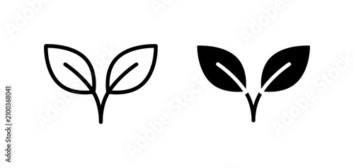 Plant Sprout Icons, Organic Growth Symbols, Seedling Vector Graphics for Nature and Ecology Concepts