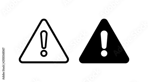 Warning Icons, Exclamation Mark Symbols, Danger Alert Signs, Safety Notification Graphics