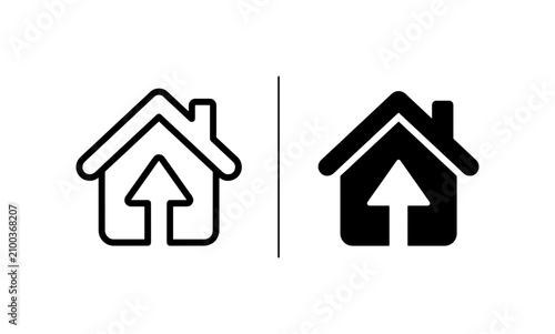 House Icons, Home Symbol Vector Set, Real Estate Navigation Arrows, Property Search Graphics, Residential UI Elements