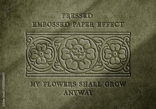 Embossed Paper Press Text Effect For Poster And Branding Design