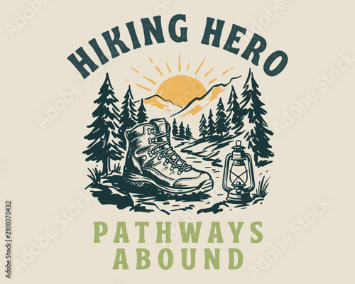 Obraz na plátně Hiking hero outdoor adventure