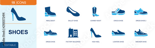 Tableau sur toile Shoes icon set