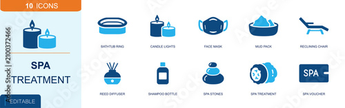 Obraz na płótnie Spa treatment icon set