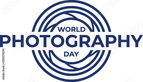 Cuadro en lienzo World photography day logo circular design with bold typography
