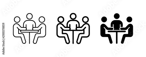 Team Meeting Icons, Collaboration Symbols, Group Discussion Graphics