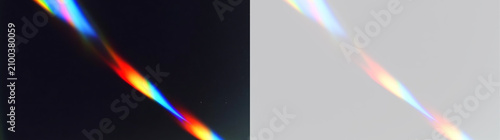 Quadro su tela Wavy diagonal rainbow prism light leak overlay