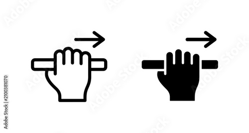 Fotografía Hand Gripping Bar Icon, Push and Pull Motion Symbol, Vector Illustration for UI