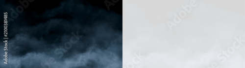 Bild auf Leinwand Soft rolling fog overlay on black and transparent background
