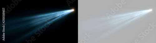 Fotografie Volumetric blue spotlight beam with smoke effect