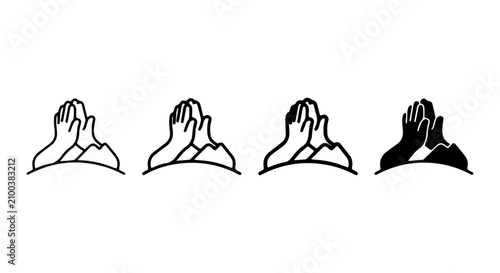 Photos Praying Hands Icon Set, Faith and Hope Symbols, Religious Gesture Vector Graphic