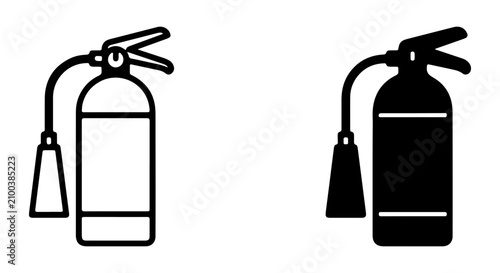Bild auf Leinwand Fire Extinguisher Icons, Safety Equipment Vector Set, Emergency Response Symbols