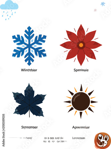 Set of four season icons sn...