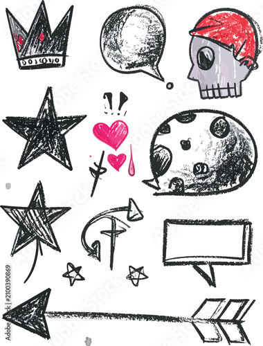 Hand drawn doodle elements,...