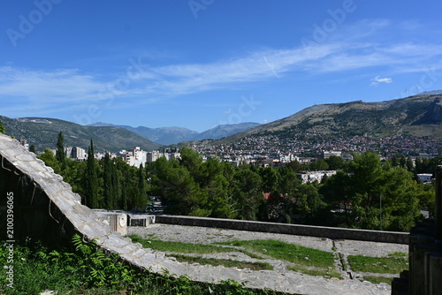 Картината върху платно Partisan Memorial Cemetery – Yugoslav Modernist Memorial Spomenik in Mostar, Bos