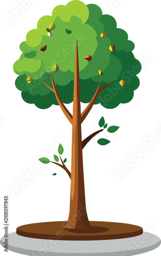 Stylized pixel art tree wit...