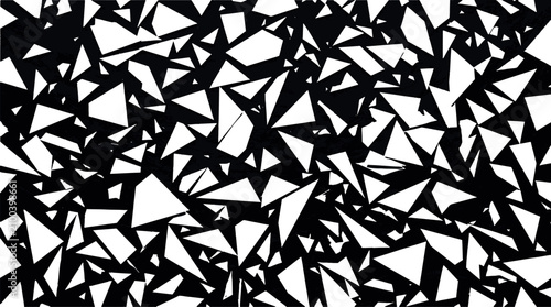 Принти на полотні Abstract geometric shattered glass shards pattern in high contrast black and whi