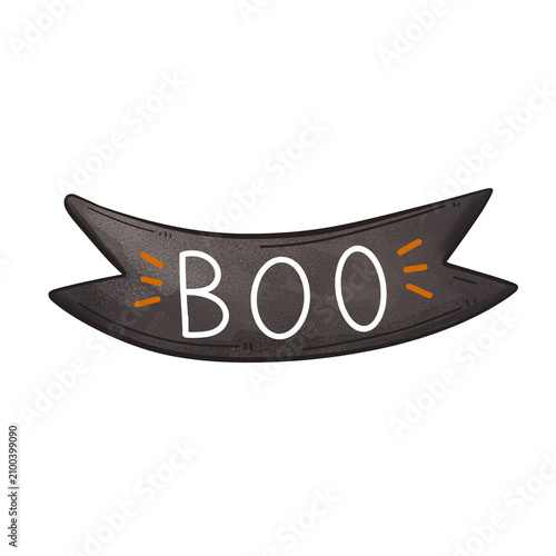 Fotografie Spooky Halloween Boo banner sticker PNG