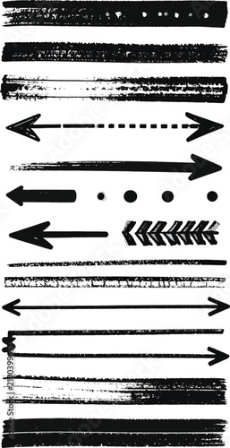 Set of black grunge arrows ...