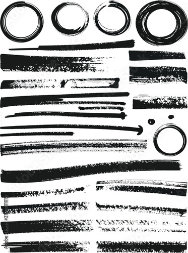 Set of grunge brush strokes...