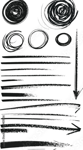 Hand drawn grunge brush str...