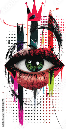 Abstract digital glitch art...