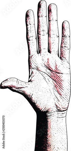 Isolated open hand reaching...