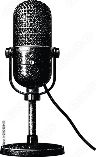 Isolated vintage microphone...