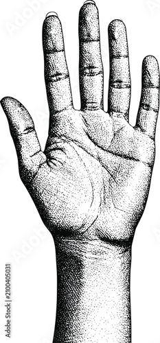 Vintage stippled ink illust...
