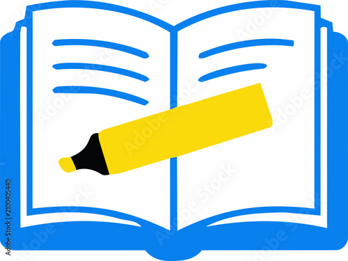 Open Book with Pencil Education Illustration