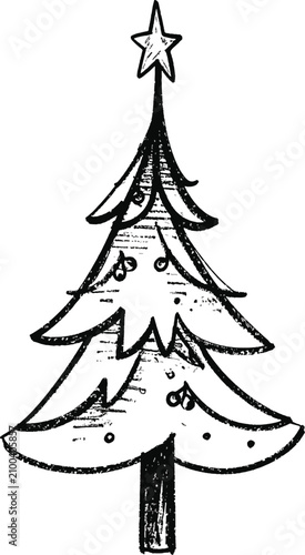 Isolated hand drawn christm...