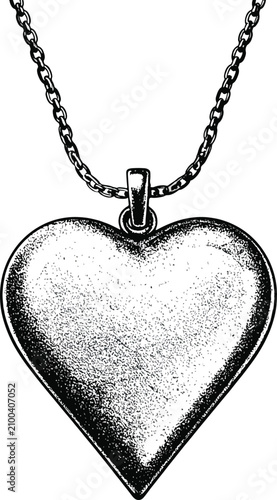 Isolated heart pendant neck...