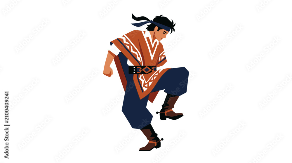 Obraz premium Gaucho Dancer Performing Traditional South American Folk Dance