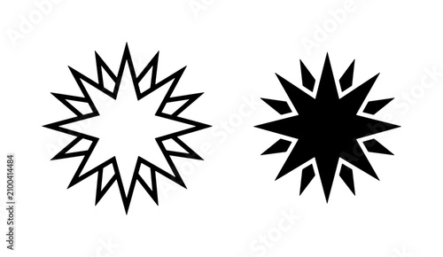 Explosion Starburst Icons, Bursting Star Shapes, Graphic Elements, Black and White Design Assets