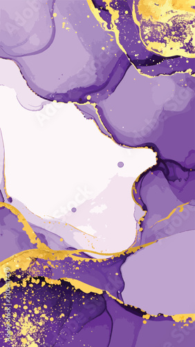 Purple and gold abstract fl...