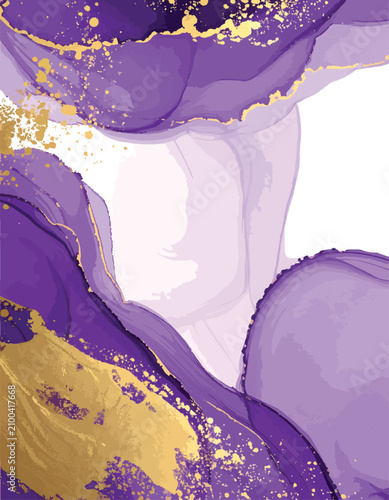 Abstract fluid art with pur...