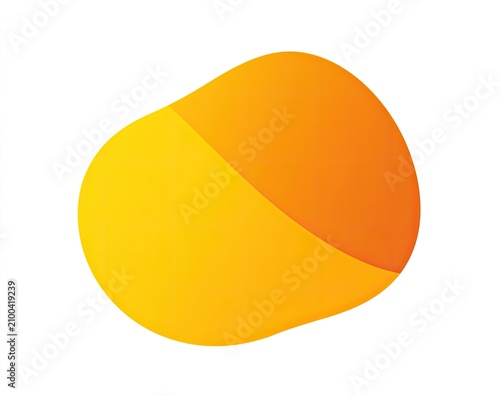 Abstract organic shape with smooth gradient blending yellow to orange