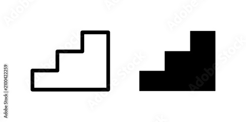 Bild auf Leinwand Staircase Icon Set, Step Up Graphic, Progress Symbol, Ascent Vector, Growth Conc
