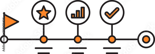 Business roadmap timeline with milestone progress and project management infographic vector