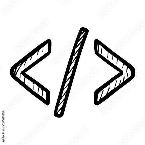 Foto Code Snippet Brackets Doodle Icon