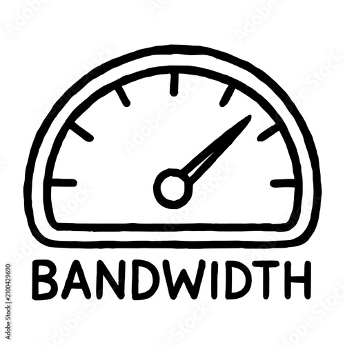 Foto Bandwidth Meter Gauge Doodle Icon