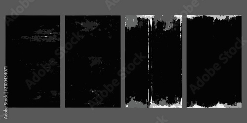 Foto Distressed grunge textures with faded edges transparent background