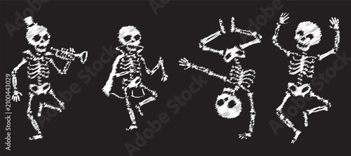 Foto Dancing skeletons set for Halloween