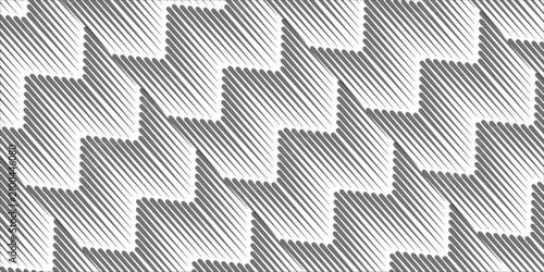 Vector seamless abstract geometric pattern - black and white striped texture. Endless linear background. Creative monochrome design.